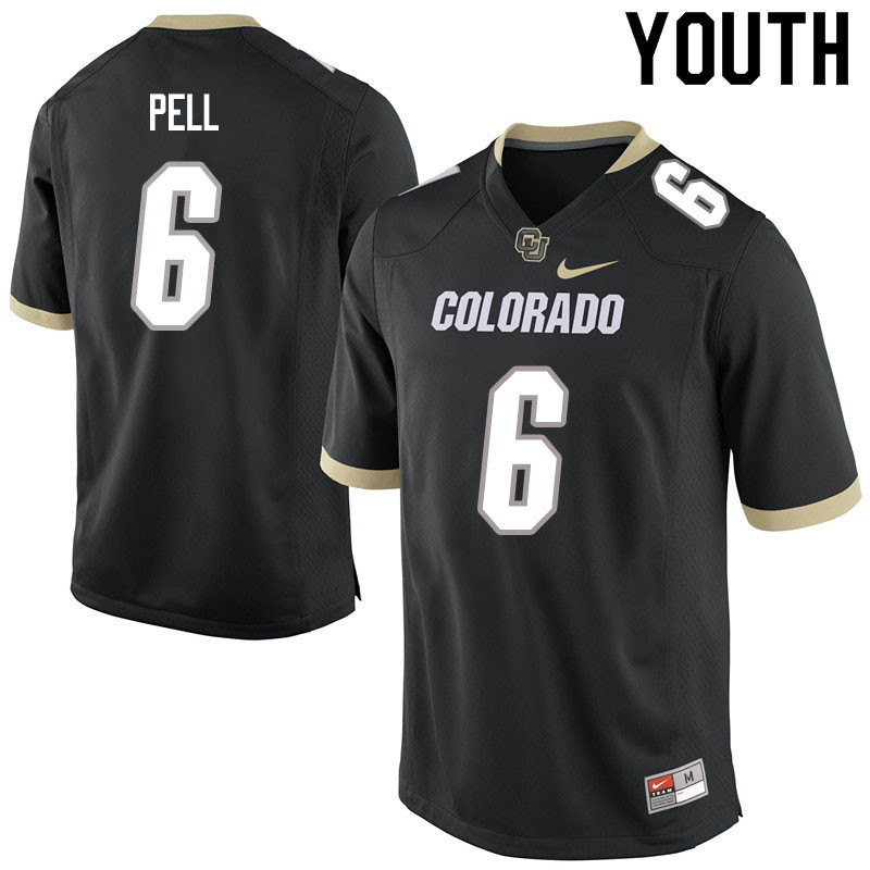Youth #6 Alec Pell Colorado Buffaloes College Football Jerseys Sale-Black - Click Image to Close